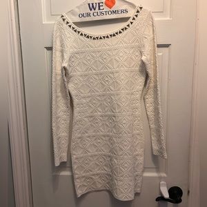 Beautiful GUESS dress; long sleeve with low back statement with metallic studs